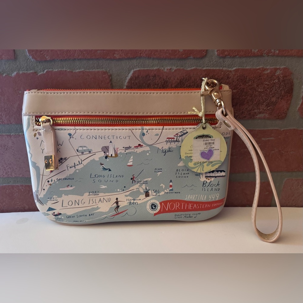 Spartina 449 Northeastern Harbors  Scout Wristlet in Cream and Tan - NWT - Picture 5 of 13